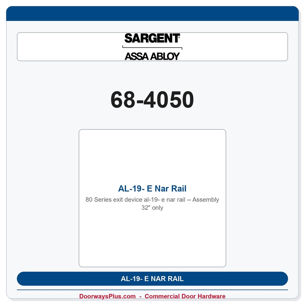 Sargent 68-4050 previous card