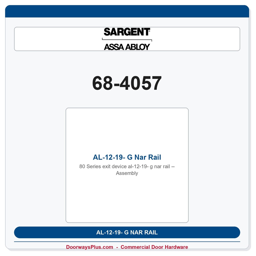 Sargent 68-4057 previous card