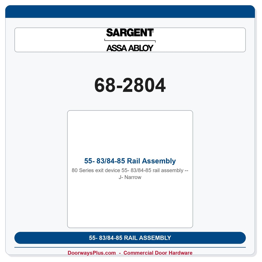 Sargent 68-2804 previous card