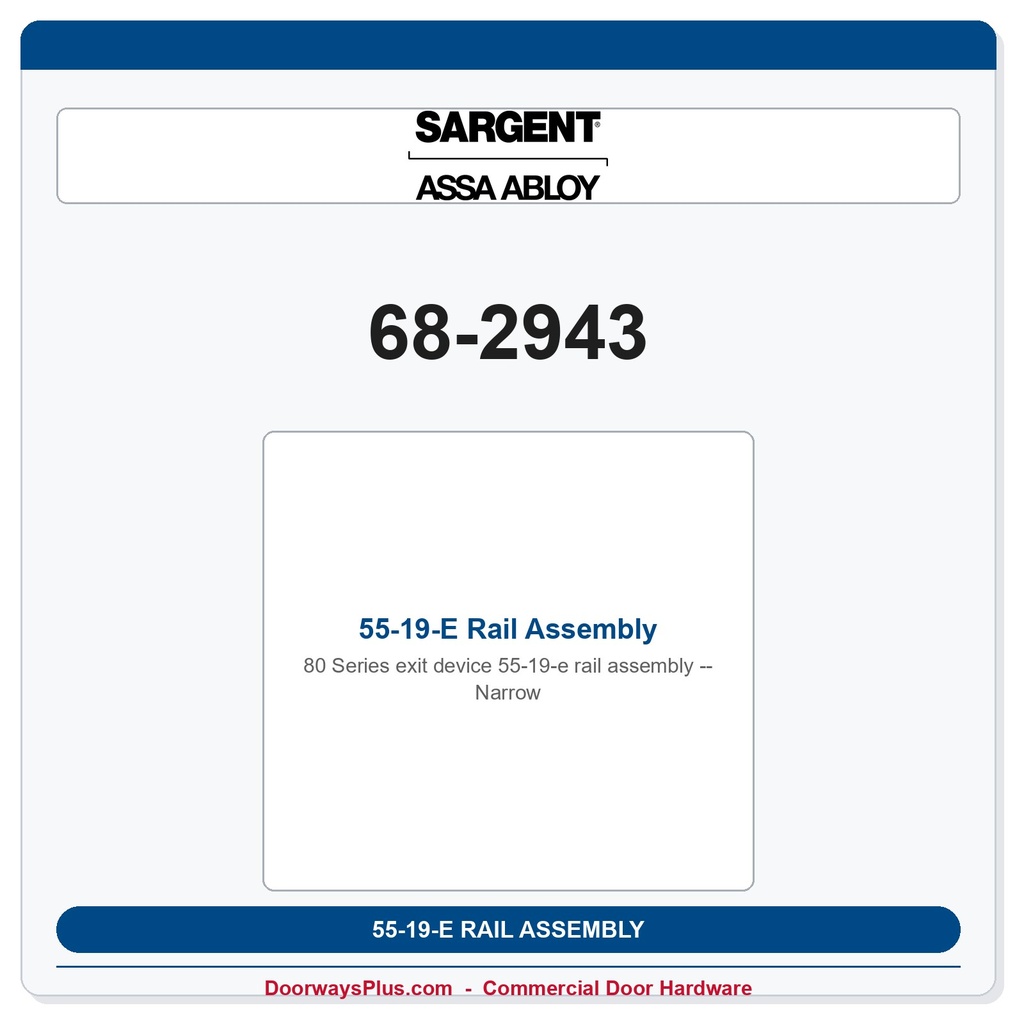 Sargent 68-2943 previous card