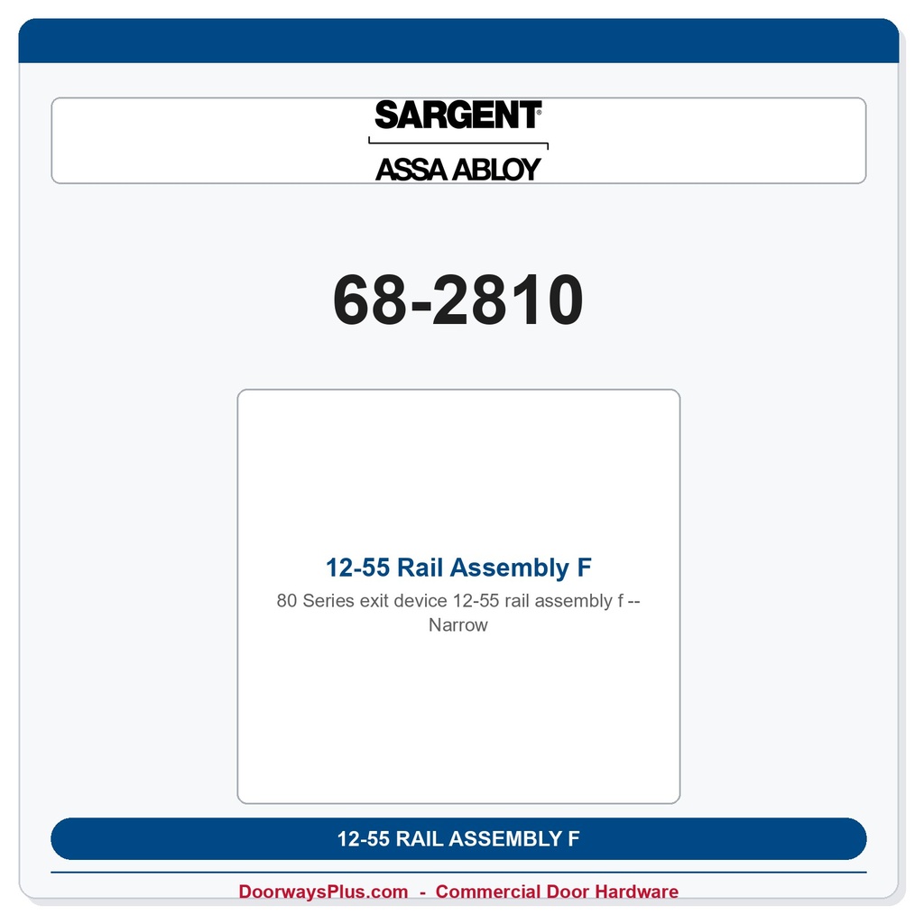 Sargent 68-2810 previous card