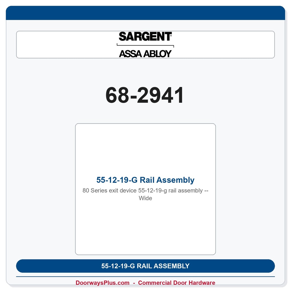 Sargent 68-2941 previous card