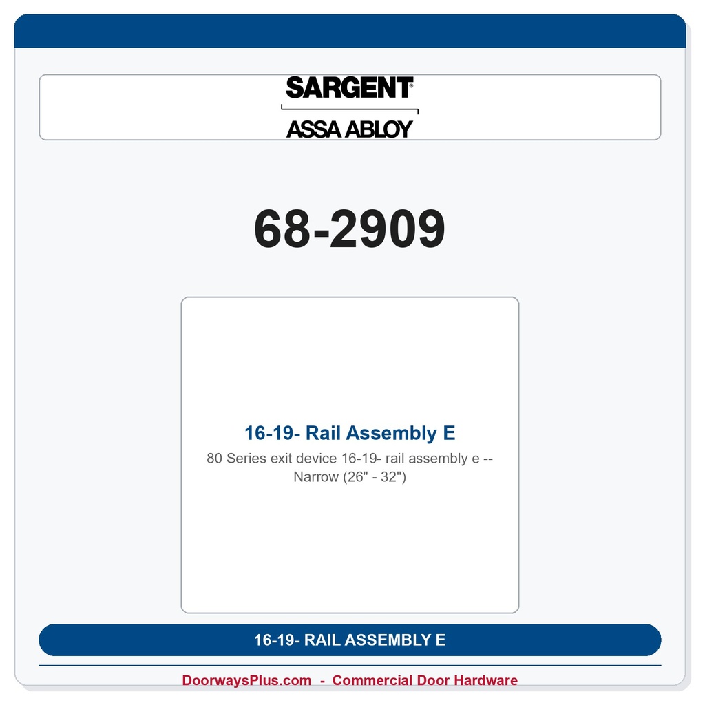Sargent 68-2909 previous card