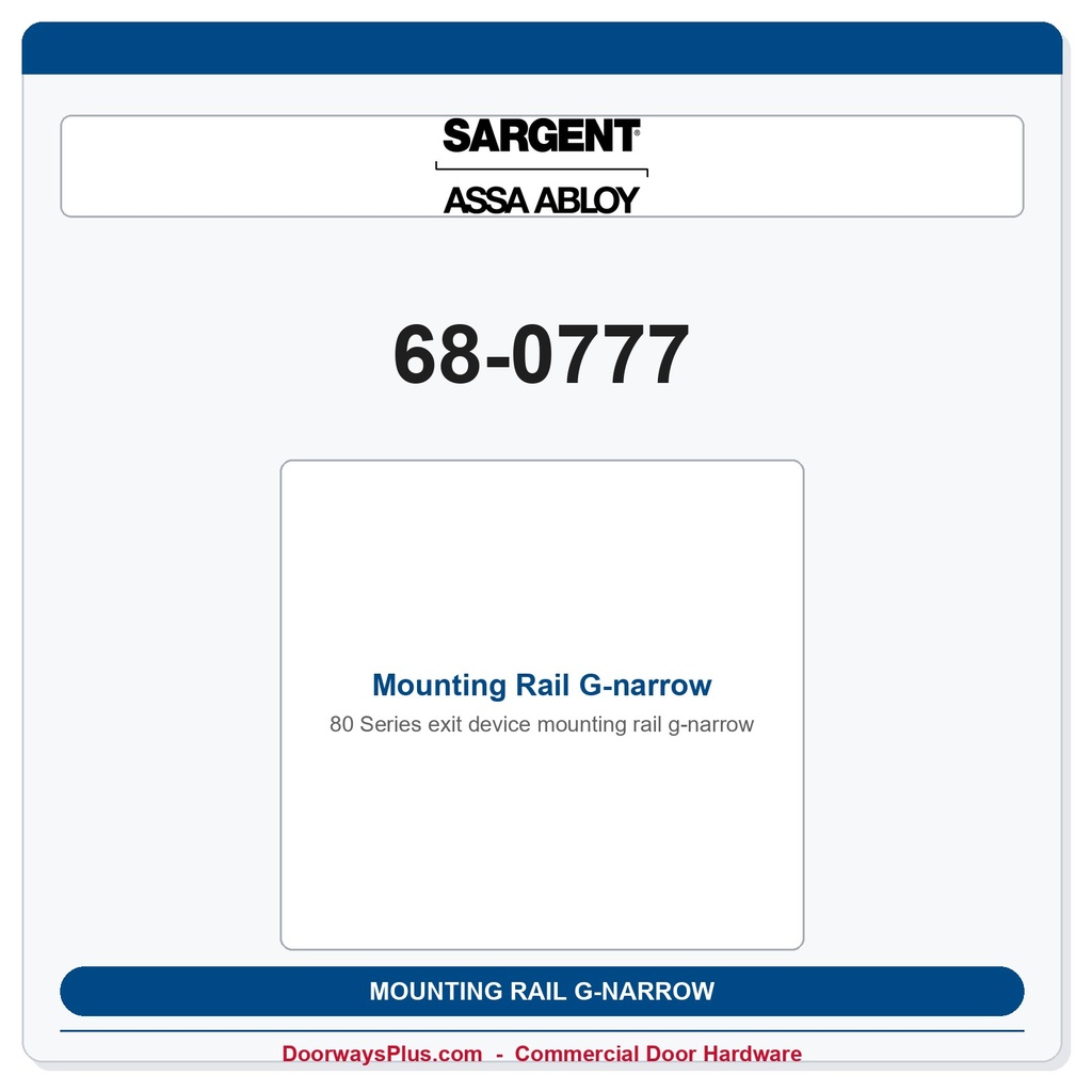 Sargent 68-0777 previous card