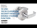 Sargent 10XG38 LL Classroom Security Lockset 