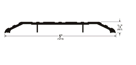 Pemko 171A 5" wide x 1/2"h Fluted Saddle Threshold