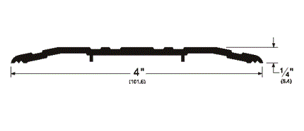 Pemko 270A 4" wide x 1/4" Fluted Saddle Threshold