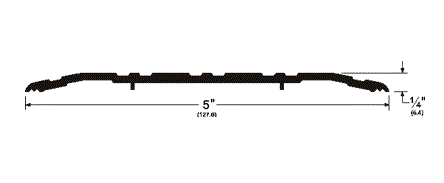 Pemko 271A 5" wide x 1/4" Fluted Saddle Threshold