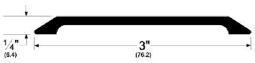 Pemko 151A - 3"w x 1/4"h x 36" Smooth Saddle Threshold