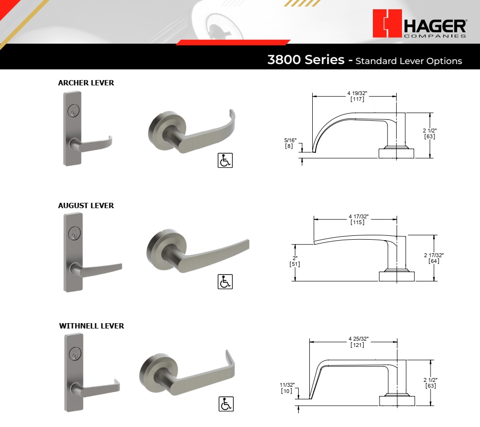 Hager 3810E Passage Mortise Latchset 