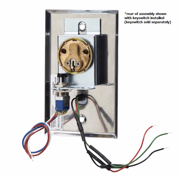 Securitron MKA Mortise Key Switch, Momentary SPDT Single Gang with LED Indicator less Cylinder