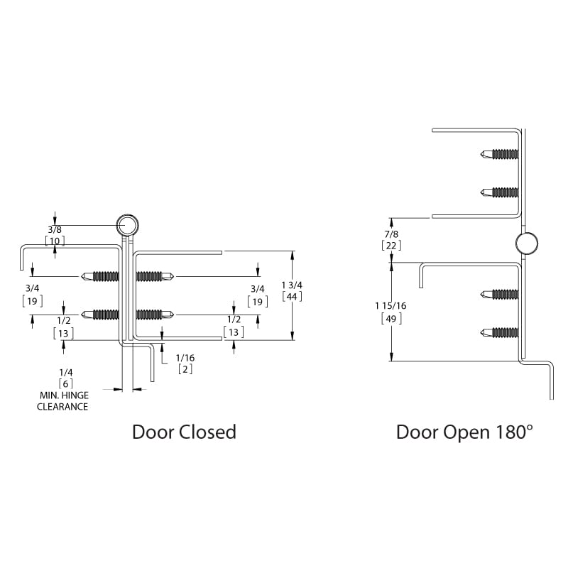 Markar FM300 Edge Mounted Stainless Steel Pin & Barrel Continuous Hinge