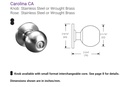 Accentra CA 4601YC Grade 2 Passage Knob Latch - Yale 