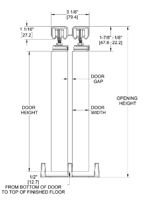 Hager 9675 Bypass Trackset without Fascia