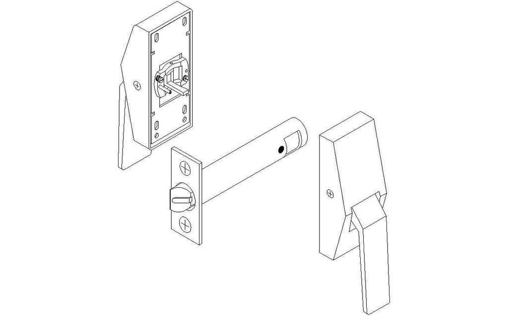 ABH Low Profile Quiet Push/ Pull Latchset 6812Q Stainless Steel