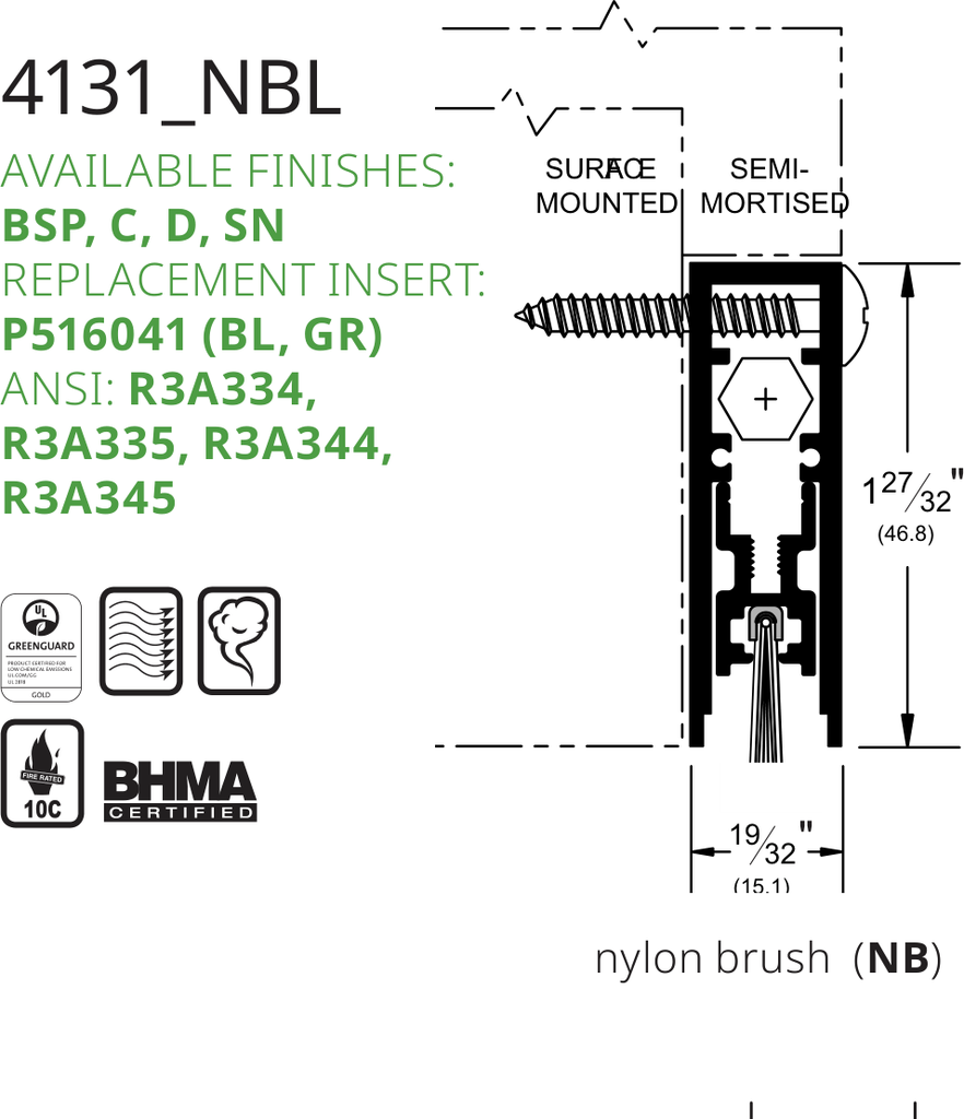 Pemko 4131CRL Line Drawing