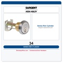 Sargent 34 Series Rim Cylinder | 6-Pin LA Keyway | ANSI Grade 1