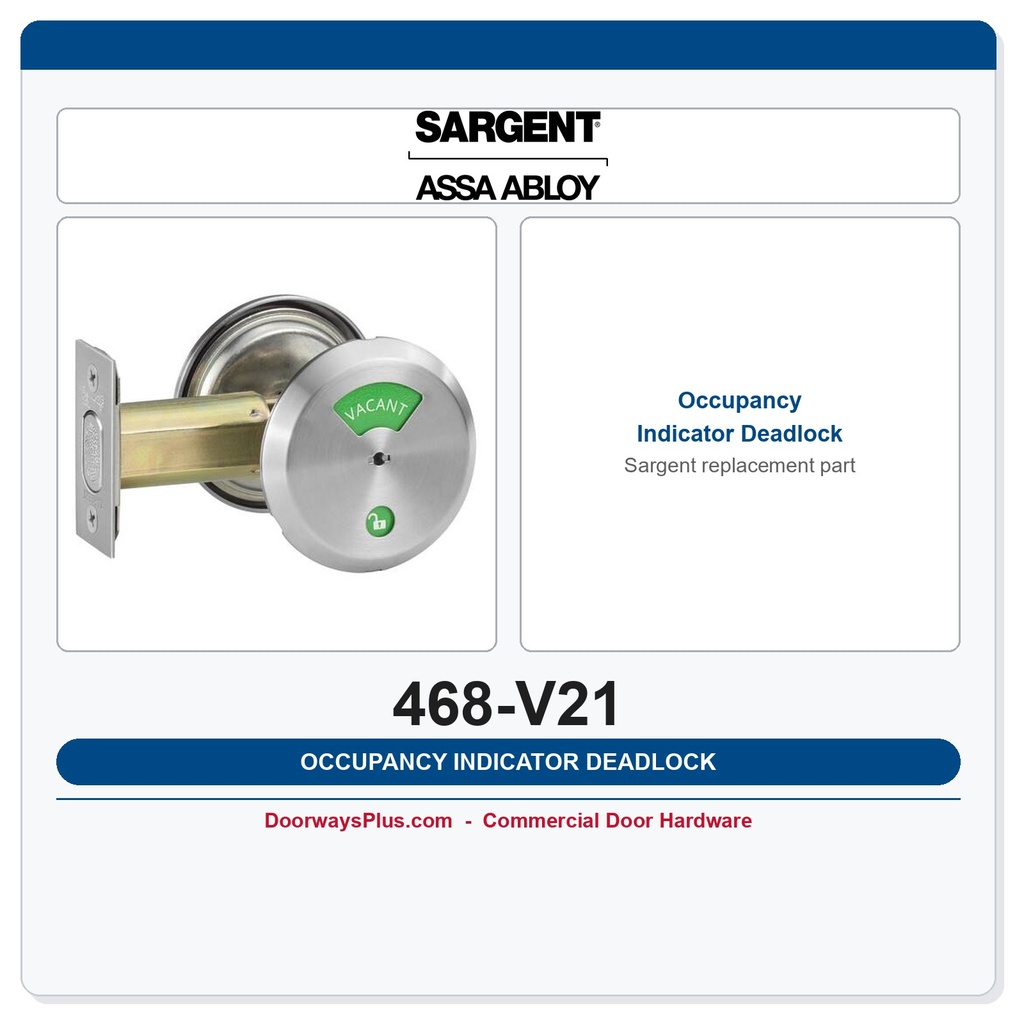 Sargent 468-V21 Occupancy Indicator Deadlock | 460 Series Commercial Deadbolt