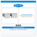 Bobrick B-265 Double Roll Toilet Paper Dispenser – Surface Mount, Polished Chrome
