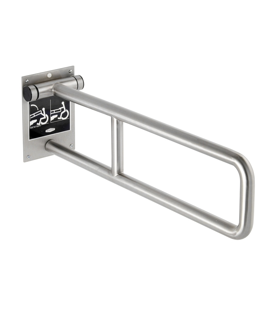 Bobrick B-4998 Wall-Mounted Swing-Up Grab Bar, 1-1/4" Dia. Satin SS