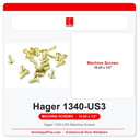 Hager 1340-US3 Machine Screws | 10-24 x 1/2" Polished Brass | Pkg of 24 or 400