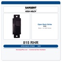 Sargent 815 RHR Open Back Strike — 8900 Series Mortise Exit Device, Black