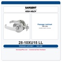 Sargent 28-10XU15 LL Passage Cylindrical Latchset | Satin Chrome US26D