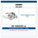 Sargent 28-10XG38 LL Grade 1 Classroom Security Lockset | F110 Intruder Function | 20M-Cycle Heavy Duty