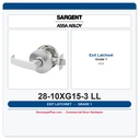 Sargent 28-10XG15-3 LL Exit Latchset | Grade 1 ADA Fire Rated