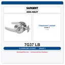 Sargent 7G37 LB Classroom Lever Lockset – Grade 2 Commercial