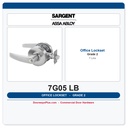Sargent 7G05 LB Office Function Lever Lockset – Grade 2 Cylindrical, ANSI F109