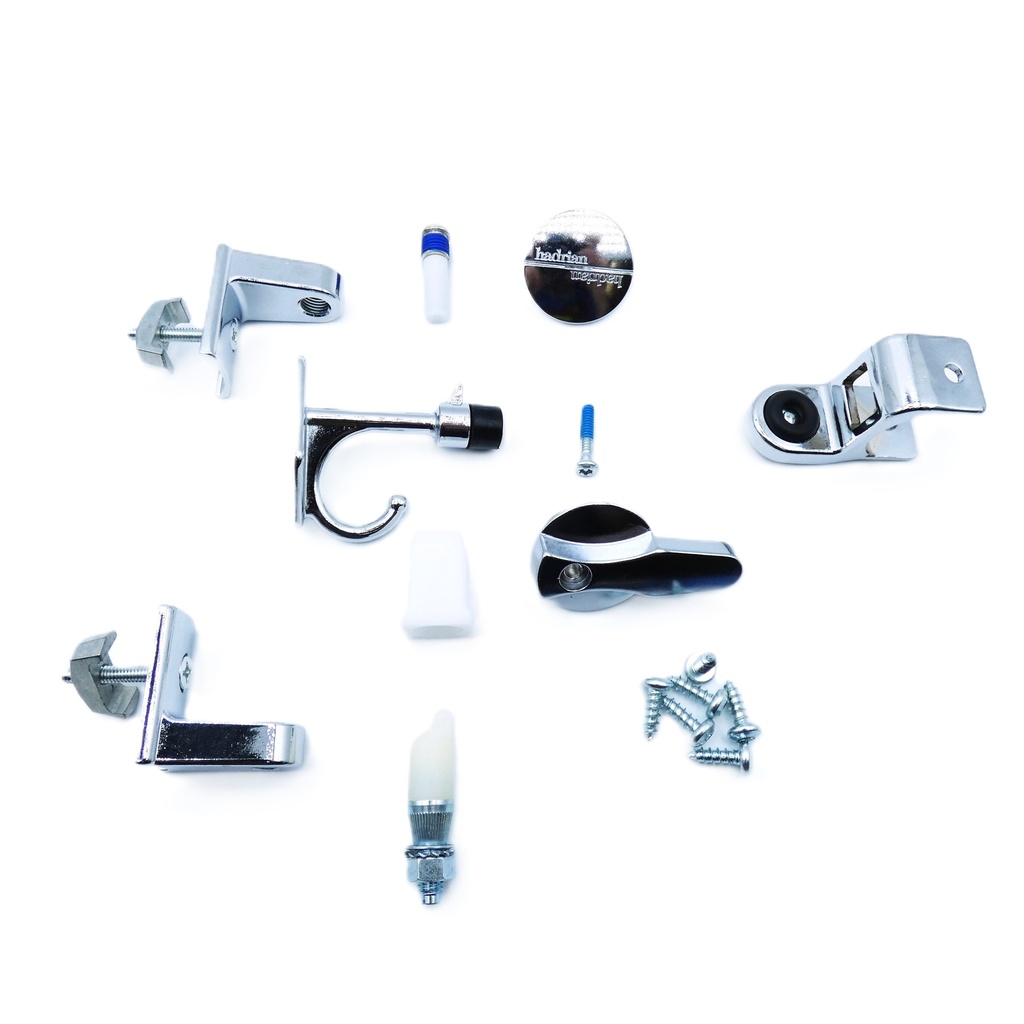 Hadrian 601000 Toilet Partition Door Hardware Kit, Chrome, In-Swing