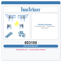 Hadrian 603100 Panel Bracket Set — 1" Toilet Partition Mounting Kit