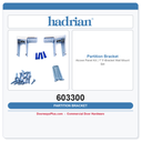 Hadrian 603300 Alcove Panel Kit | 1" F-Bracket Wall Mount Set