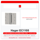 Hager EC1105 4-1/2x4-1/2 Single Acting Spring Hinge, Steel – ANSI K81071F