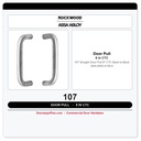 Rockwood 107 Straight Door Pull | 8" CTC Back-to-Back | ADA ANSI A156.6