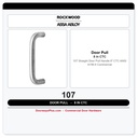 Rockwood 107 Straight Door Pull Handle | 8" CTC | ANSI A156.6 Commercial