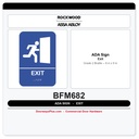 Rockwood BFM682 ADA Tactile Exit Sign | Grade 2 Braille | Blue/Black
