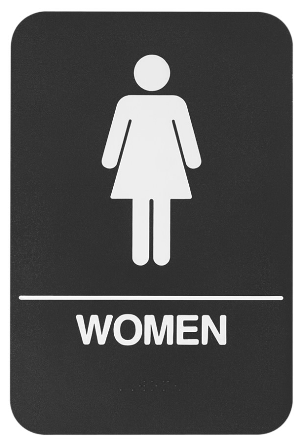 Rockwood BFM685 Women Restroom ADA Tactile Sign with Grade 2 Braille