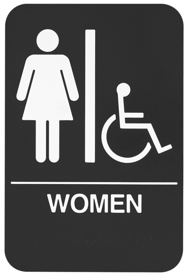 Rockwood BFM688 Tactile Signage w/ Braille - ADA Women