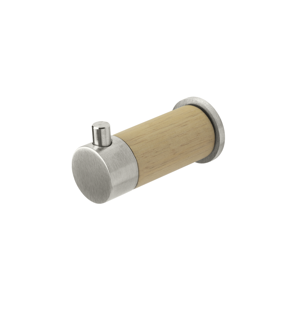 Rockwood RM836 Wood-Infill Coat Hook | 2-1/8" Projection | Stainless Steel