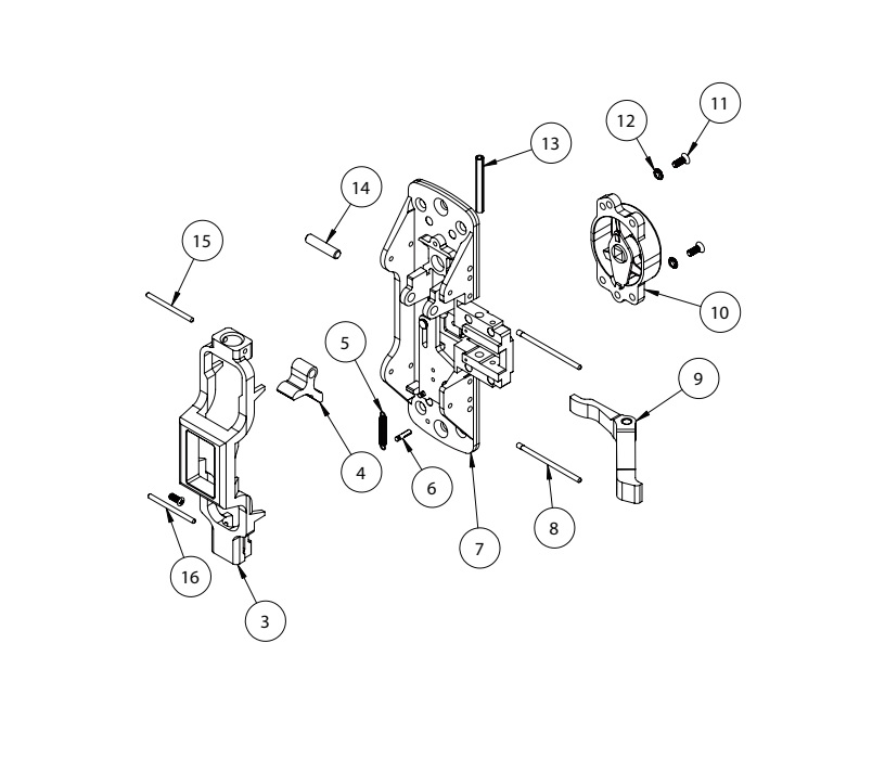Sargent 68-2201 Center Chassis Assembly – 8700 Series SVR LHR Less Cover