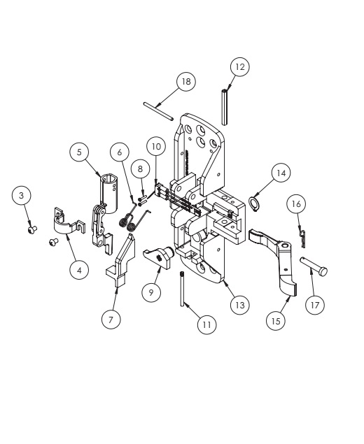 Sargent 68-5449 LHR Center Chassis Assembly - 12-53-NB-8700 Series