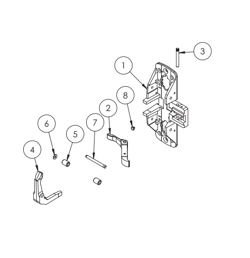 Sargent 68-2172 Center Chassis Assembly | 12-8900 Series CVR | LHR Fire Rated