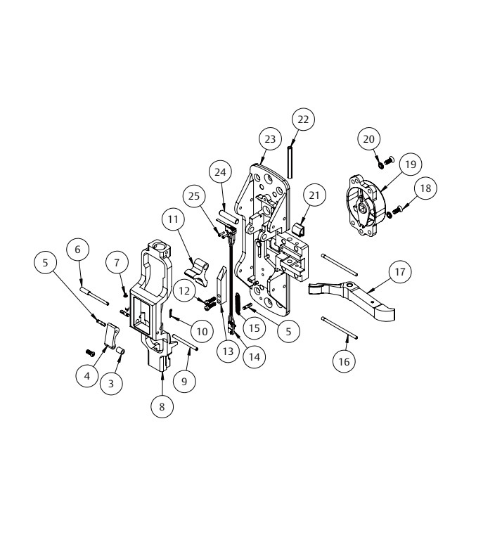 Sargent 68-3714 LHR Center Chassis Assembly – 12-HC-8700 SVR Fire & Hurricane Rated