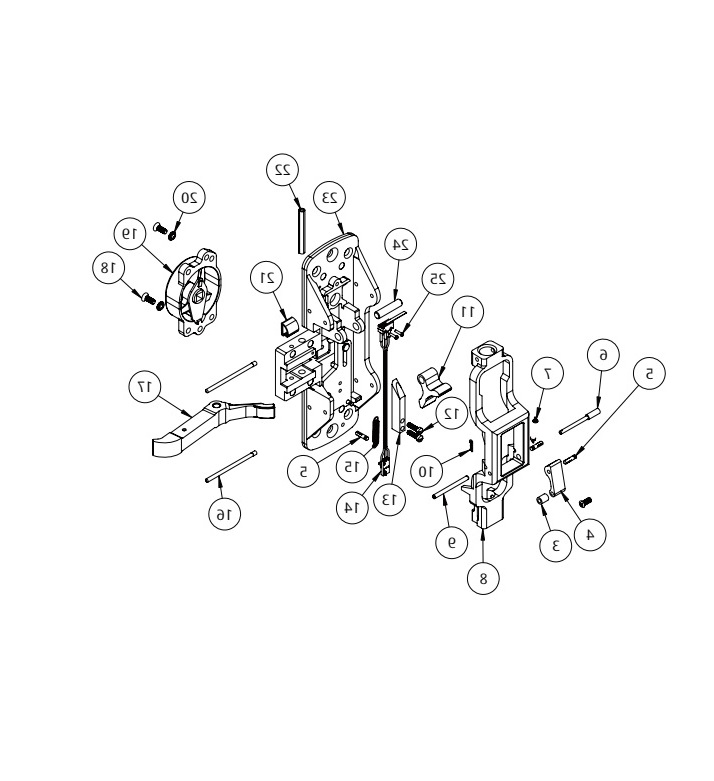 Sargent 68-3715 RHR Center Chassis Assembly – 12-HC-8700 SVR, Fire & Hurricane Rated