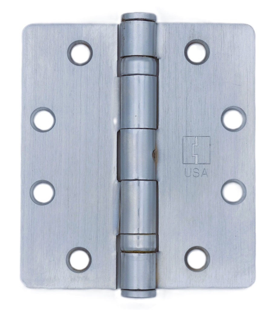 Hager RCBB1279 NRP 4.5" x 4" US26D Ball Bearing Hinge with 1/4" Radius Corner