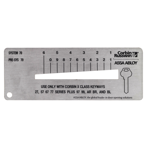 Corbin Russwin CT-11 Key Gauge for Corbin Russwin Cylinders