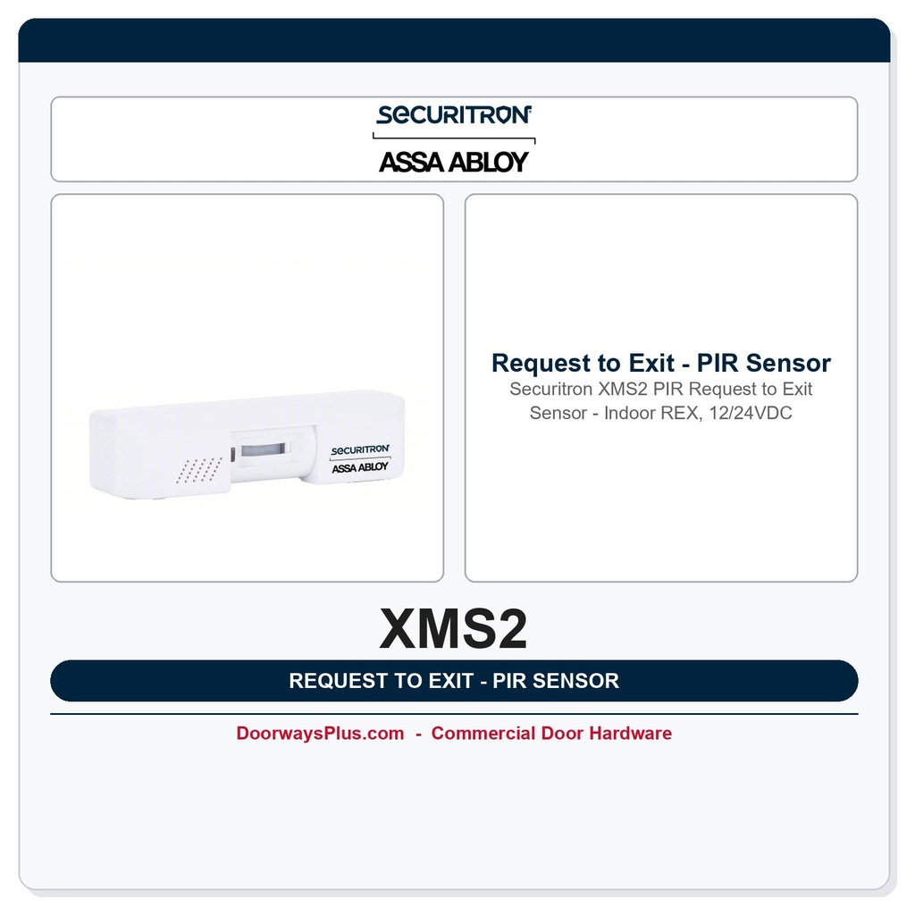 Securitron XMS2 PIR Request to Exit Sensor – Indoor REX, 12/24VDC