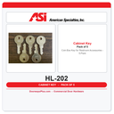 ASI HL-202 Coin Box Key for Restroom Accessories – 5-Pack